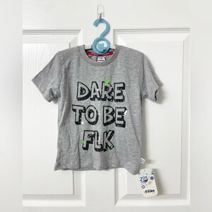 Mini Filika Club Boys Outfit Set – “Dare to Be FLK” T-Shirt & Shorts, Size 4Y
